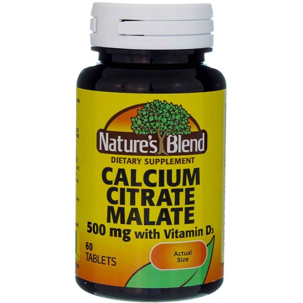Nature's Blend Calcium Citrate Malate 500 mg 60 Tabs (Model: 079854040395)