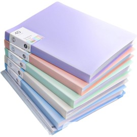 [LUCKADD] A4 File Clear Book Clear Pockets 10/20/30/40/60/80/100 Sheets Fixed A4 Pocket Music File Document Organizer Durable Transparent Waterproof PP Office School Home Multipurpose (60 Pages Bound, Set of 5)