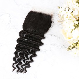 Bella Hair 5x5 Real HD Lace Closure | Human Hair Full Cuticle Aligned Loose Deep Wave | Swiss Lace Closure for Black Women Glueless Install 20 inch