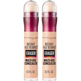 Maybelline Instant Age Rewind Eraser Dark Circles Treatment Multi-Use Concealer, Light, 0.2 Fl Oz, 2 Count