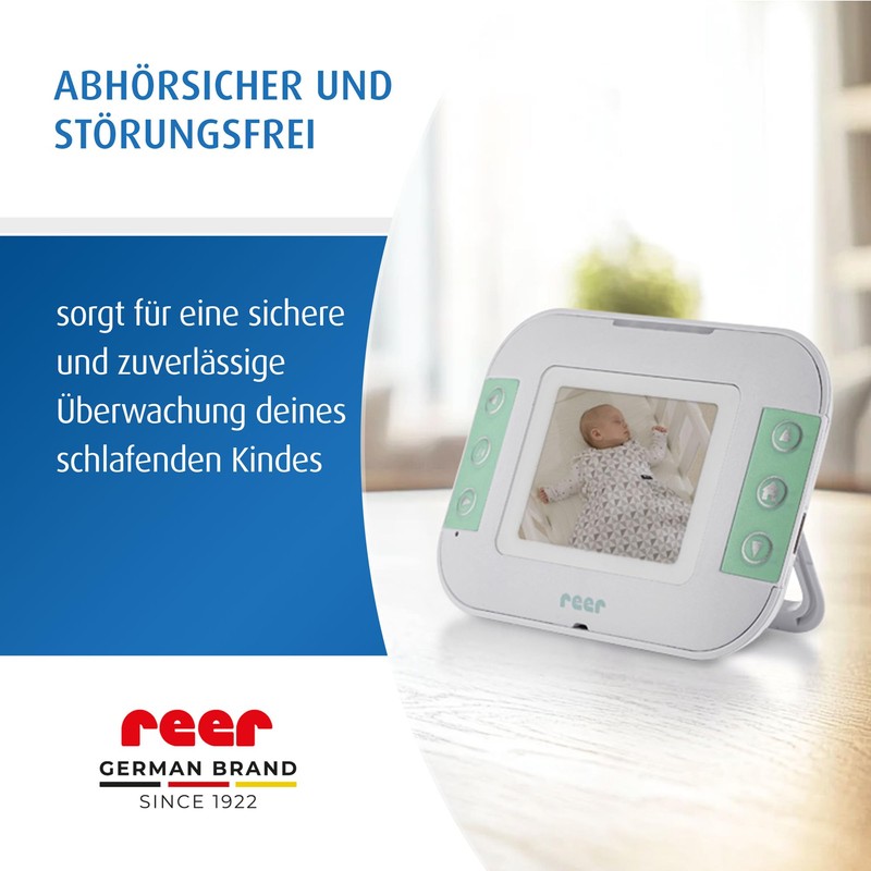 reer BabyCam S, Digital Video Baby Monitor, Interception-Proof FHSS Technology,