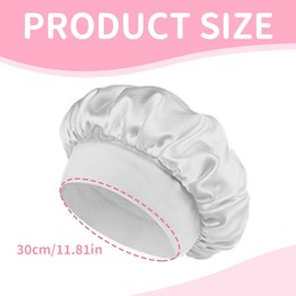 YAPKOLV Satin Bonnet Hair Cap for Sleeping Reversible Double Layer Hair Caps with Satin Lining Soft Elastic Silk Sleep Cap for Women Girls Curly Natural Hair