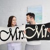SmoothNovelty 2 Pcs 3D Embroidery Mr and Mrs Pillow Covers