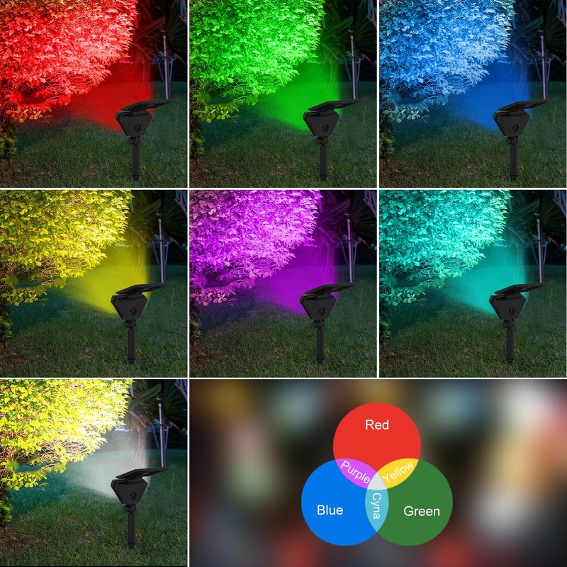 T-SUN Solar Lights Outdoor Waterproof IP65, 6Pack LED Solar Spot