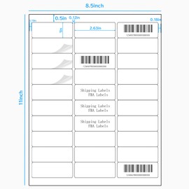 Yegawen 1" x 2-5/8" Address Labels 900 Labels Sticker Paper for Laser/Ink Jet Printer Mailing Labels 8.5"×11" White 30 per Sheet