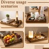 Sawysine 2 Pcs 2 Pcs Wooden Scalloped Tray with Handles