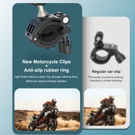 REYGEAK Bicycle Handlebar Mount Clamp Motorcycle Tube Mount Compatible with GoPro Hero 12/Hero 11/10 Insta360 X3 DJI Osmo Action Cameras - 360° Rotatable (Aluminium Model)