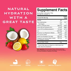 Sunlyte- Coconut Water Powder Hydration Electrolytes | No Added Sugar Natural & Hydrating, Powerful Immunity Boost With Vitamin C & Zinc, (Strawberry Lemonade 15-Pack)