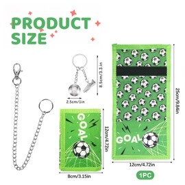 FloralGrace Football Motif Children's Wallet, Neck Pouch, Children's Wallet Boys with Metal Football Key Ring, Purse for Hanging Boys and Girls, multicoloured