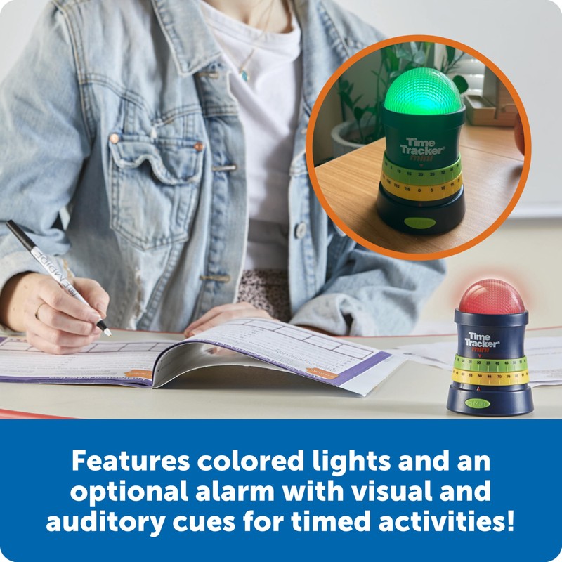 Learning Resources Time Tracker Mini Visual Timer, Classroom Timer, Hand