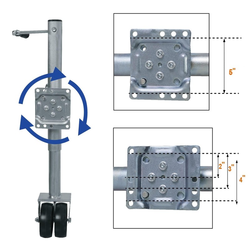 ROAD DAWG ATR39002MB-1 Torin Boat Trailer Jack with Dual Wheel: