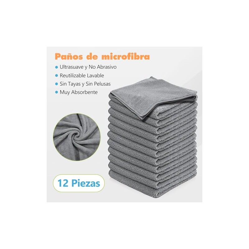 Trapos de Cocina, Paños de Microfibra 12PCS, Cleaning Cloth 40