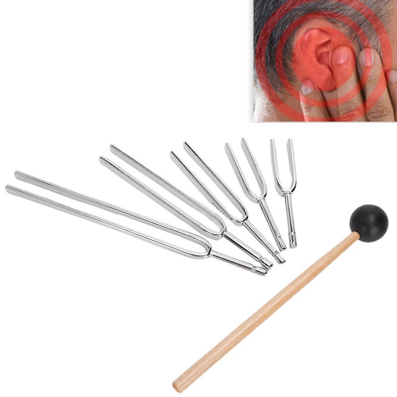 Brrnoo Tuning Fork Set, 5PCS 128HZ+256HZ+512HZ+1024HZ+2048HZ Medical Tuning Fork Hearing