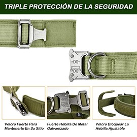 Kokila Collares Tácticos para Perro Ajustable, Mediano, Verde, M                                                                                      