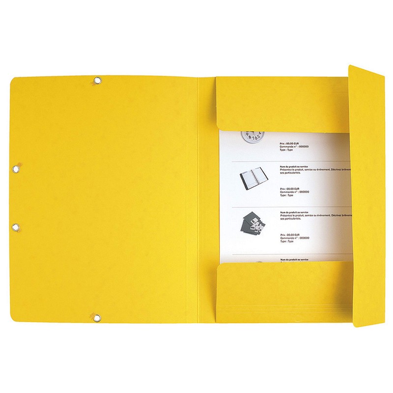 Exacompta 55500E Portfolio Folder Manila Cardboard Elastic Band 3 Flaps
