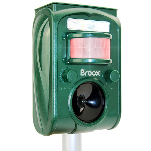 Broox 2024 Upgraded Solar Animal Repellent, Cat Repellent, Squirrel Repellent Outdoor, Deer Repellent, Ultrasonic pest Repeller, Waterproof Motion Detection, Dog, Raccoon, Skunk, Rabbit, Rodent