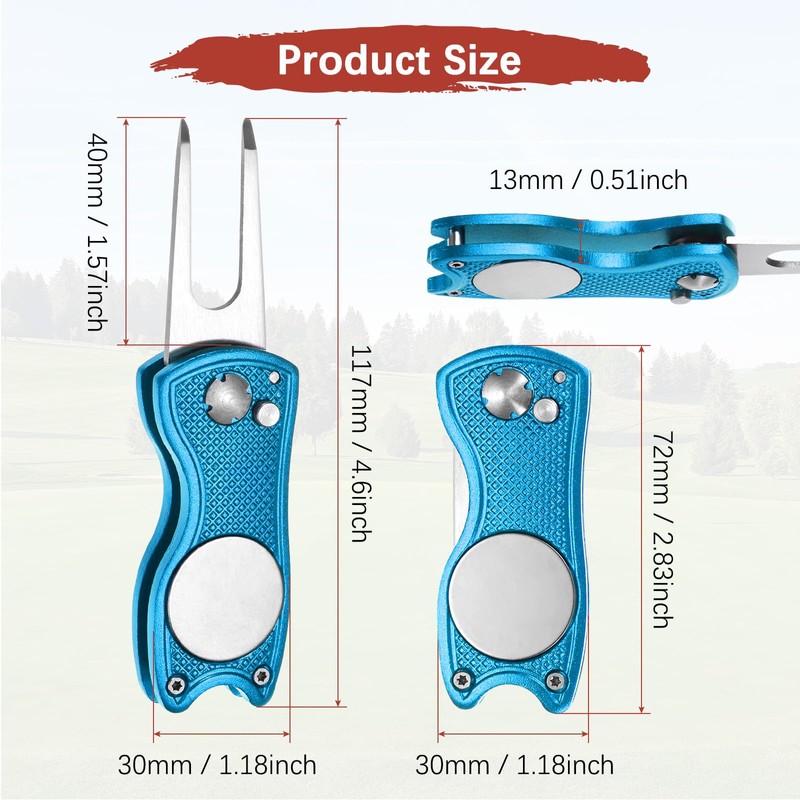 TIXIPEM Golf Divot Repair Tool- Switch Foldable Divot Tool Rack