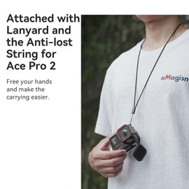 Rszfnjxry Silicone Protective Cover Case with Silicone Lens Cover,Screen and Lens Protector for Insta360 Ace Pro 2 (Black)