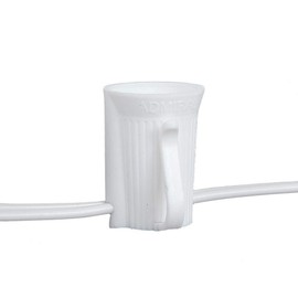 Novelty Lights 250 Foot C9 Christmas Stringer Bulk Reel, White Wire, 12" Spacing, Intermediate Base (C9/E17), SPT-1 8 AMP Wire
