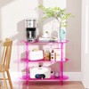 solaround Clear Bookshelf, Acrylic Bookcase with Open Book Shelf Console