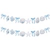 ZEYIYER 13Ft Blue Bow Starfish and Seashell Banner, Summer Coastal