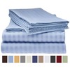 Italian Striped 4PC King Sheet Set, Light Blue