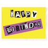 Happy Birthday - Ransom Note Style Art Blank Greeting Card