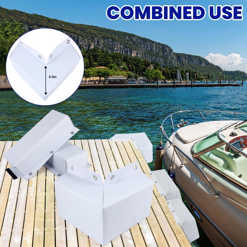 VEITHI Dock Bumper White,Dock Bumper Guard with Screws Soft,PVC Boat