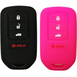 2 piezas Alegender funda de llave de coche de silicona para 2017 2018 2019 2020 2021 Honda Accord Sport EX EX-L Civic Si HRV HR-V EX Ridgeline llave inteligente de 4 botones