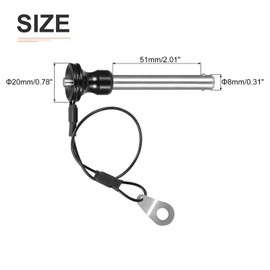 DTGN 8mmx51mm(DxL) Quick Release Pin - Good for Quickly Connecting Hooking Up Components - 304 Stainless Steel Push-Button Ball Locking Pins with Wire - Silver