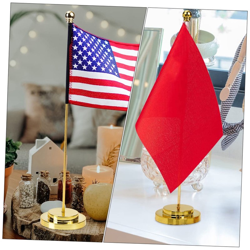 Levemolo Sturdy Metal Plastic Desk Flag Pole Holder Office Decor