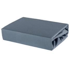 Fitted Sheet 100% Cotton Jersey - 80/200 - 80 x 200 cm, charcoal, 90 x 200 cm