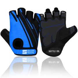 Stealth Sports Fitness-Handschuhe, Gewichtheber-Handschuhe für Damen und Herren, rutschfeste Fitness-Handschuhe, Gepolsterte Trainingshandschuhe, Radfahren, Sporthandschuhe,PX3(Blau,L)