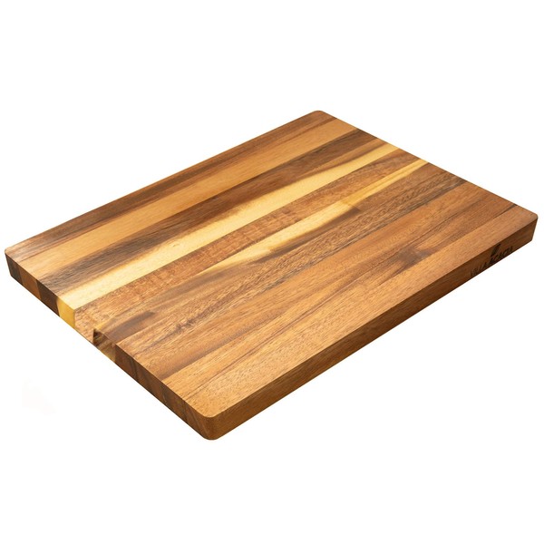 Thirteen Chefs Cutting Boards - Large, Lightweight, 17 x 12 Inch Acacia Wood Chopping Board for Plating, Appetizers, Charcuterie and Kitchen Prep - Portable Cooking Accessories