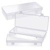 Pack of 3 Small Storage Boxes Plastic Transparent with Lid