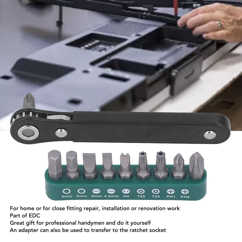 11Pcs Mini Screwdriver Set 1/4in Pocket Micro EDC Tool Ratchet