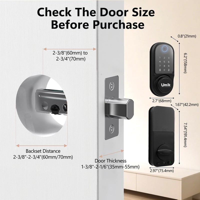 UMIK UMIKSMART Smart Door Lock with Palm Vein, 5 in