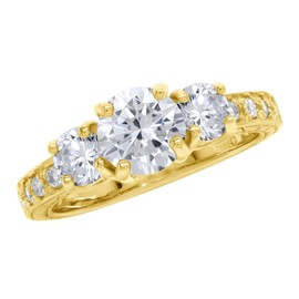 Silvershake 3 Stone Created Color Change Alexandrite White Gold Plated 925 Sterling Silver Ring Size 5