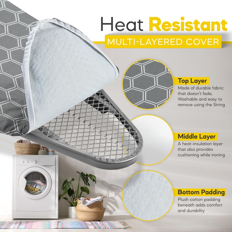 Full Size Ironing Board 57" L X15 W, Large Wide