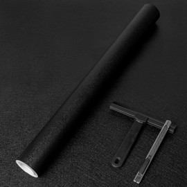 practicalWs Black Wallpaper Peel and Stick with Tools, Matte Black Contact Paper Self-Adhesive and Removable 17.7'' x 118.1'', Thickened Wall Paper for Cabinet, Drawer and Countertop