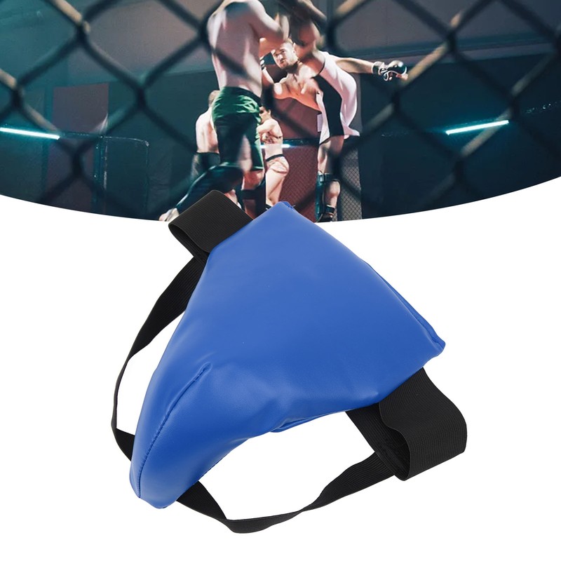 Groin Guard PU Leather Adjustable Elastic Band Boxing Groin Protector