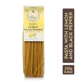 Morelli Lemon Pepper Pasta with Wheat Germ - Linguine Pasta Imported from Italy - 8.8 Ounce