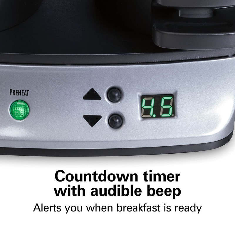 Hamilton Beach Dual Breakfast Sandwich Maker with Timer, Silver (25490)