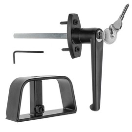 Shed Door Latch L-Handle Lock Kit with 2 Keys, 4-1/2" Stem Shed Lock Barn Door Lock Playhouse Lock & Chicken Coop Lock