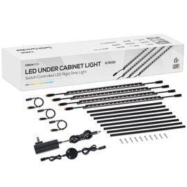TORCHSTAR LED Safe Lighting Kit 5CCT, (4) 12 Inch Linkable Light Bars, 3000K/3500K/4000K/4500K/5000K Selectable, 600LM Safe Light Kit for Gun Safe Under Cabinet Locker Closet, UL Power Adapter
