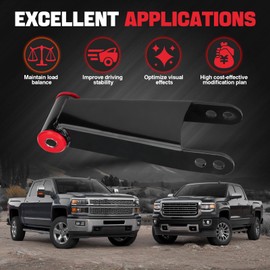 WEILEITE 3 Inch Suspension Rear Drop Lowering Shackles Kit Compatible With Chevy Silverado & GMC Sierra 1500 2500 2500 3500 HD 1500HD 2500HD 3500HD 2001-2010 2WD 4WD Replace 410730