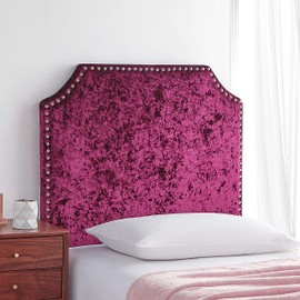 DormCo Bevel Tacked Plush Headboard - Velvet Crush Burgundy