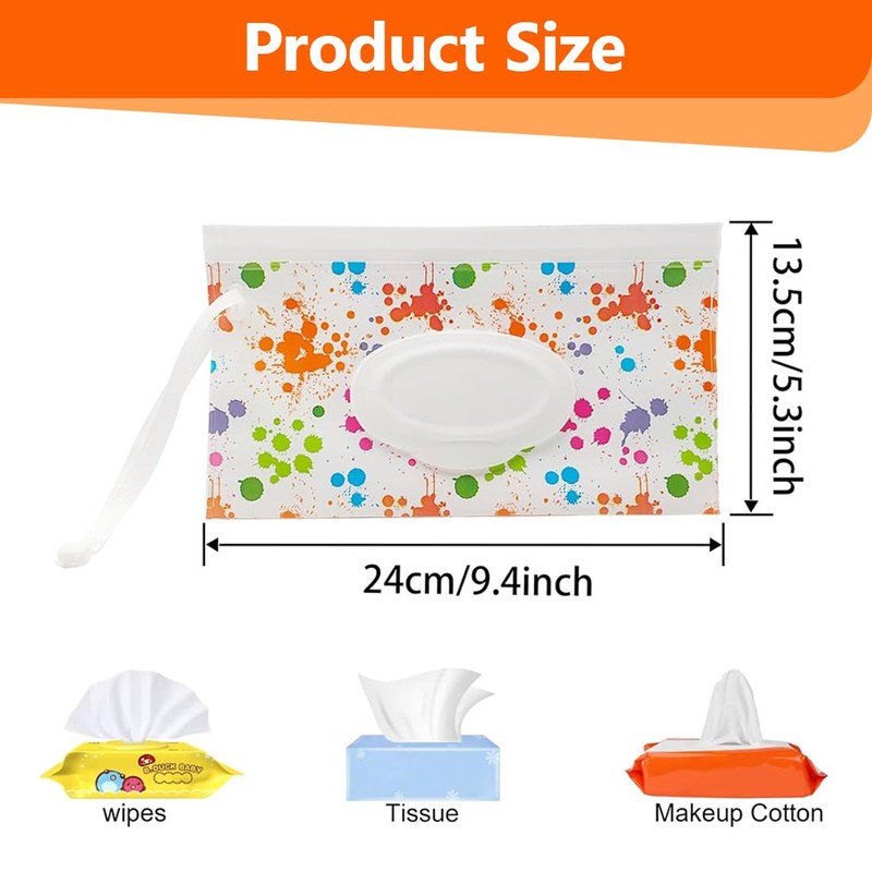 SGERUFZ 3 Wet Wipes Box Reusable Portable Wet Wipes Bag