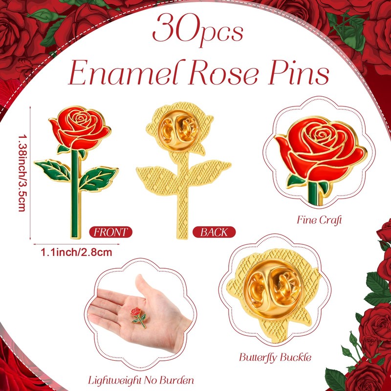 Liliaafar 30 Sets Red Funeral Favors for Guests, Memorial Rose