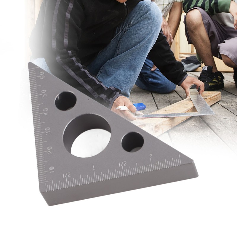 45/90 Degrees Matte Aluminum Alloy Mini Right Angle Ruler Woodworking